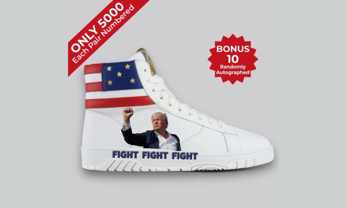 Thương hiệu của tỷ phú Trump ra mắt giày độc đáo với hình ảnh Trump