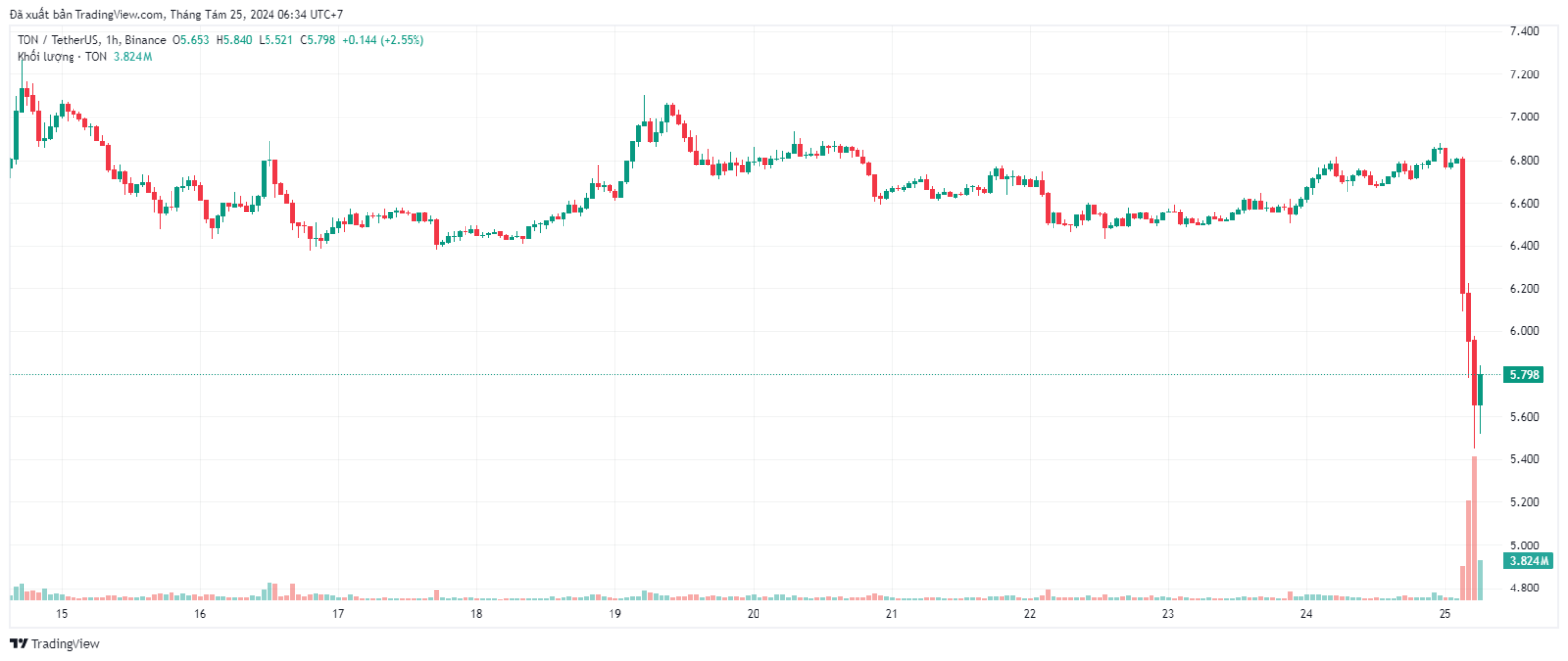 Giá trị TON giảm 15% sau khi Pavel Durov bị bắt tại Pháp